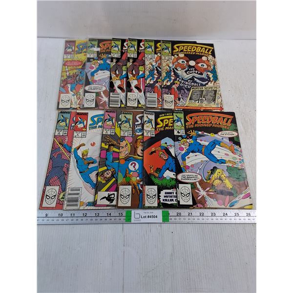 (12) Various Editions of "Speedball-The Masked Marvel"-Doubles of #3and4