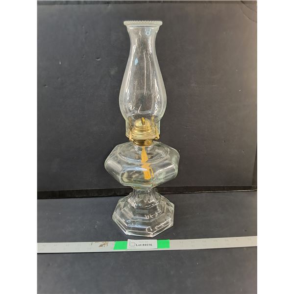 Glass Oil Lamp with Chimney 17.75" - PICK UP