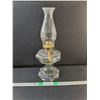 Image 1 : Glass Oil Lamp with Chimney 17.75" - PICK UP