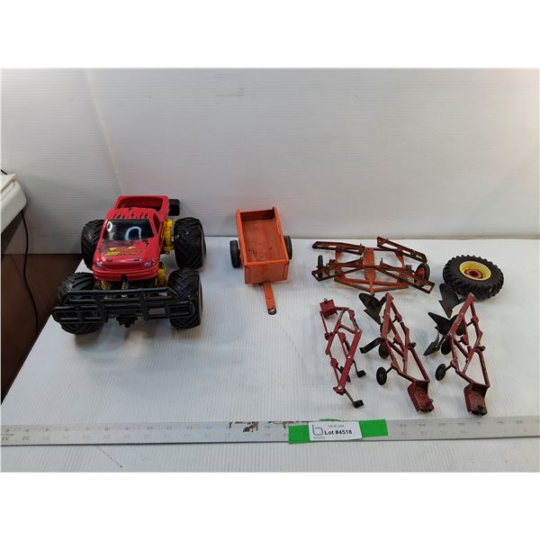 Air Hogs Toy Monster Truck, Wagon & Farm Equipment- As Is