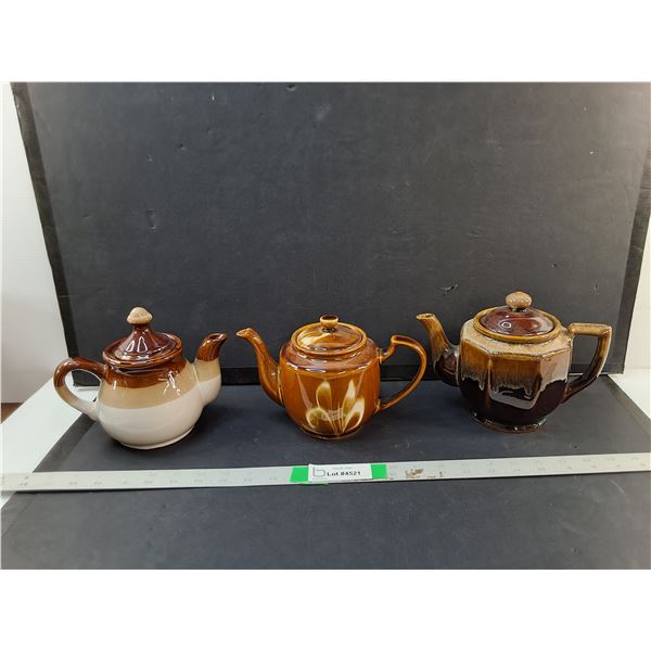 (3) Ceramic Teapots