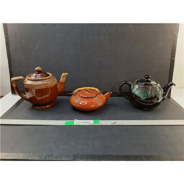 (3) Ceramic Teapots