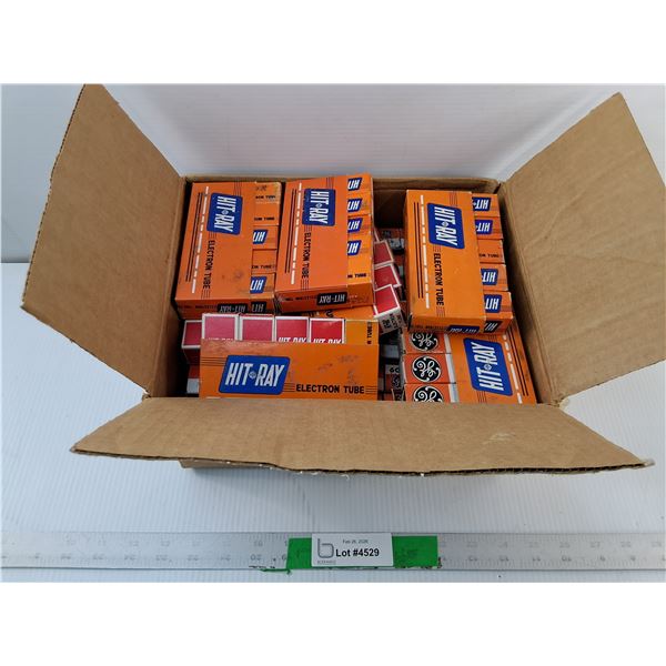 Box of Vintage Electronic Tubes