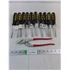 Image 1 : (10) Westward Screwdrivers and  10" Adjustable Plier