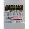Image 1 : (10) Westward Screwdrivers and  10" Adjustable Plier