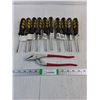 Image 1 : (10) Westward Screwdrivers and  10" Adjustable Plier
