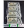 Image 1 : (4) 1973 Canada 1 Dollar Bank Notes in Sequence-Uncirculated