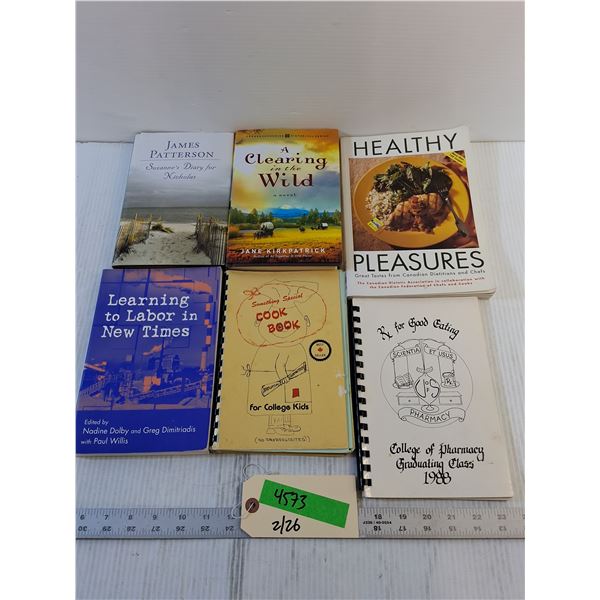 (6) Books- Cookbook, Novel