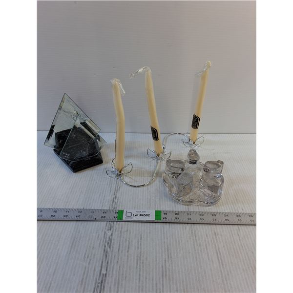 Assorted Glassware/Candle Holders/Decor