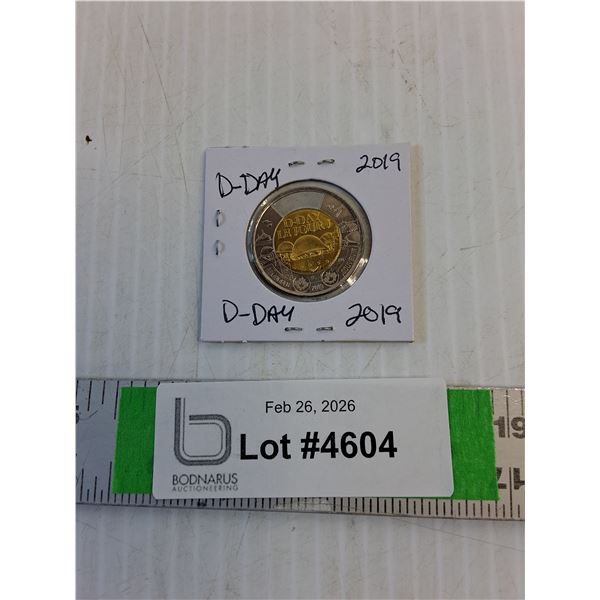(1) Coin - Canadian Toonie -'D-Day - 2019