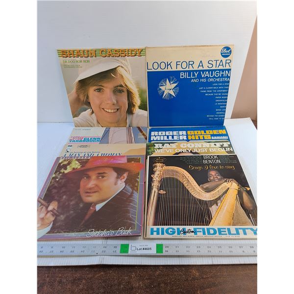 (8) Vinyl Records- Assorted Title- Sedaka, Miller, Cassidy
