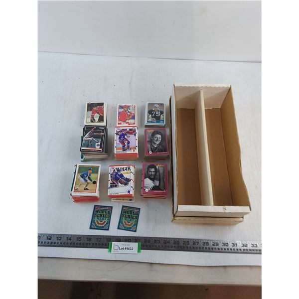 Large Quantity of Assorted NHL/MLB/NFL 1990's Collector Cards w/Storage Box - Unauthenticated