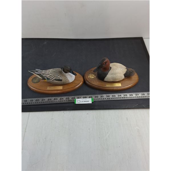 (2) "Ducks Unlimited" Ornamental Duck & Loon - Some Imperfections