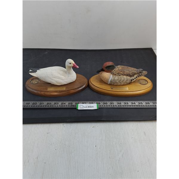 (2) "Ducks Unlimited" Ornamental Goose & Duck - Cracked