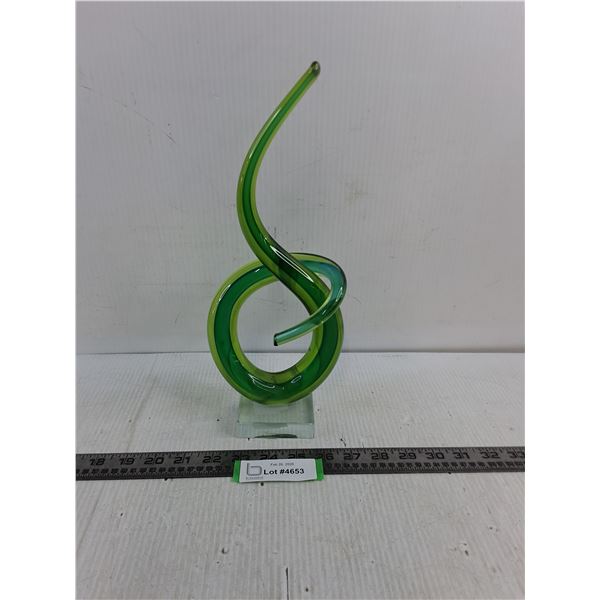 Murano Style Blue-Green Art Glass Sculpture - PICK UP