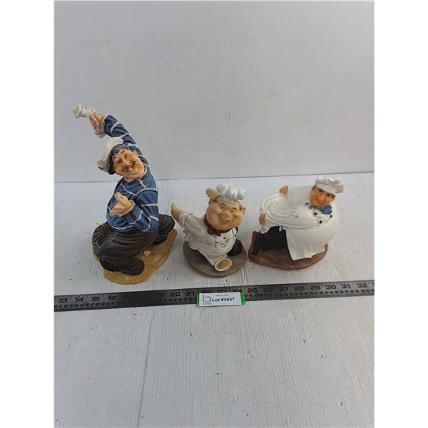 (3) Wine Bottle Holders (Sailor & Chefs)