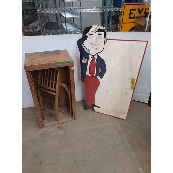 * Wooden Storage Box w/Drawer, Wooden Chair Parts, PIMA Free-Stand Display Board - Pickup Only