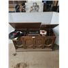 Image 1 : * Vintage Radio/Record Player Cabinet w/Records - Untested, As is - 51x17x28" - Pickup Only