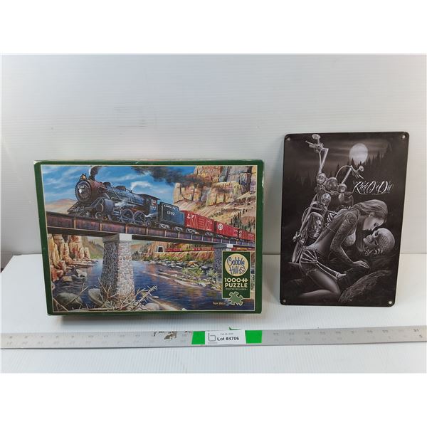 Train Puzzle- Sealed & Novelty Sign 11.75" x 7.75"