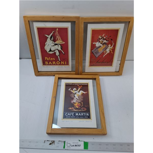 Framed French Food Advertisements 10.75" x 8.75"