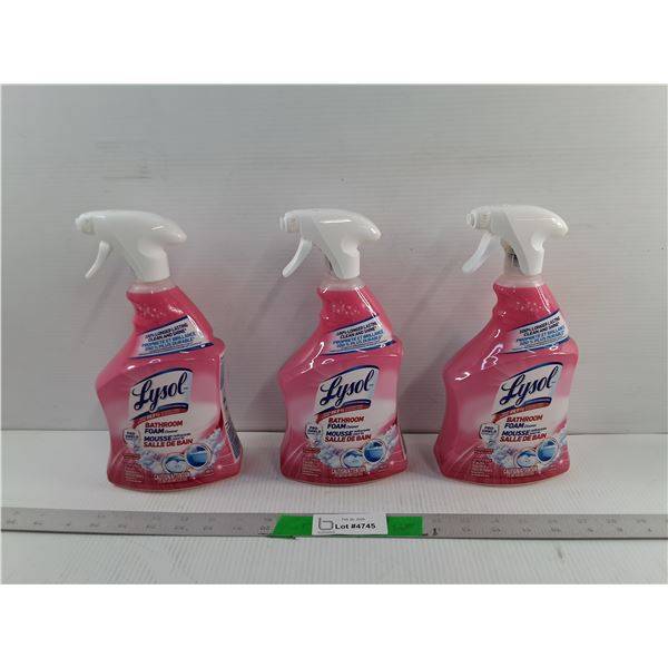 (3) Bottles of Lysol Bathroom Foam Cleaner- Full, Cannot Ship
