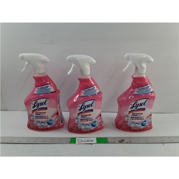 (3) Bottles of Lysol Bathroom Foam Cleaner- Full, Cannot Ship