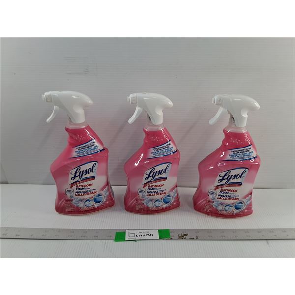 (3) Bottles of Lysol Bathroom Foam Cleaner- Full, Cannot Ship