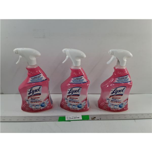 (3) Bottles of Lysol Bathroom Foam Cleaner- Full, Cannot Ship