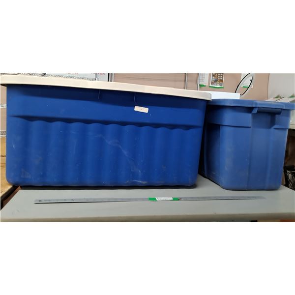 *(2) Plastic Storage Totes Up to 35.75" x 20" x 17"- As Is, Cannot Ship