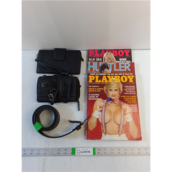 Assorted- Purses, Belt, Adult Magazine