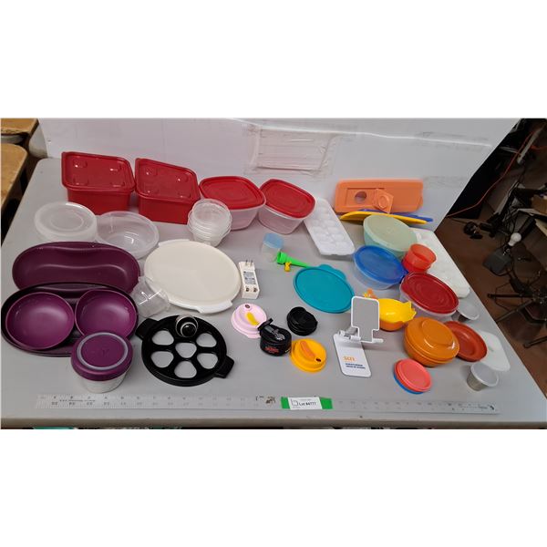 Plastic Storage Containers, Ice Cube Trays, Phone Holder, Misc.- Pickup Preferred