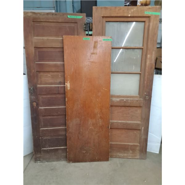* (3) Vintage Wooden Doors - Cannot Ship