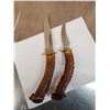 Image 5 : 2 Antler Handle Fixed Blade Knives By Al's Customs