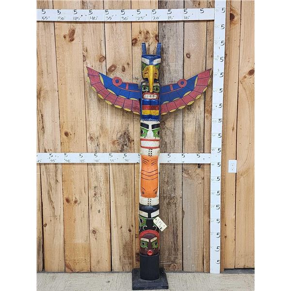 Hand Carved Wooden Totem Pole
