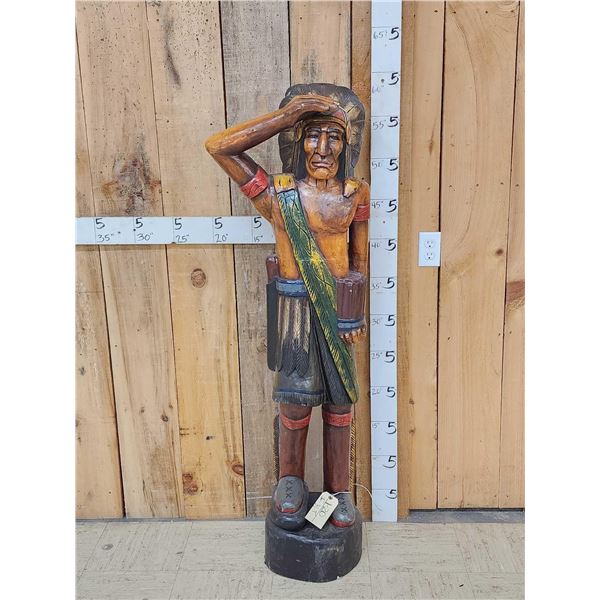 Hand Carved Wooden Cigar Store Indian