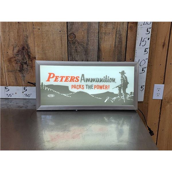 Peters Ammunition Lighted Advertising Sign