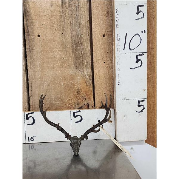 Vic Lemmon Bronze Elk Skull Sculpture