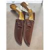 Image 1 : 2 Fixed Blade Antler Handle Knives By Al's Customs