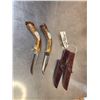 Image 2 : 2 Fixed Blade Antler Handle Knives By Al's Customs