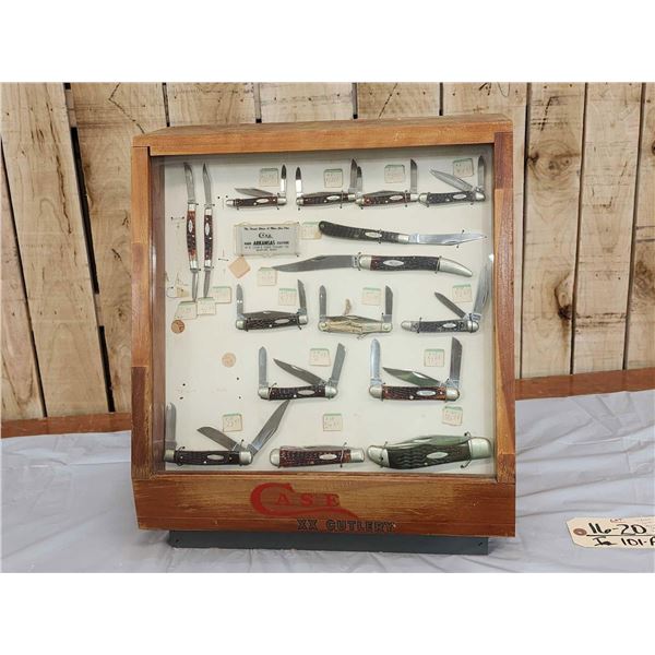 Vintage Case XX Cutlery Counter Top Display Case With NOS Knives