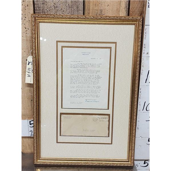 Authentic Historic Letter From President Franklin D. Roosevelt