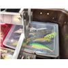 Image 13 : Vintage UMCO Fishing Tackle Box With 52 Crank Bait Lures