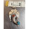 Image 2 : Navajo Sterling Silver Black Bear Claw Necklace Pendant