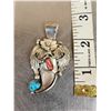 Image 1 : Navajo Sterling Silver Black Bear Claw Necklace Pendant