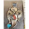 Image 2 : Navajo Sterling Silver Black Bear Claw Necklace Pendant