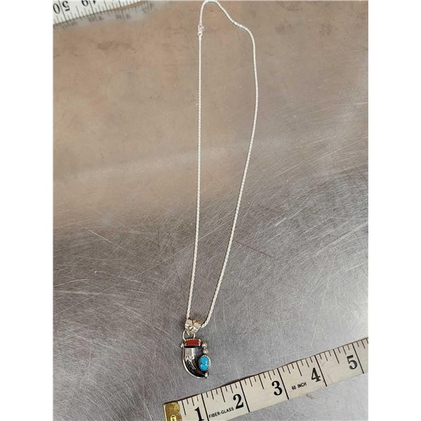 Navajo Sterling Coyote Claw Necklace