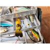Image 10 : Vintage Simonsen Fishing Tackle Box With 60 Crank Bait Fishing Lures