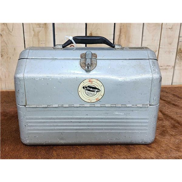 Vintage Simonsen Fishing Tackle Box With 60 Crank Bait Fishing Lures