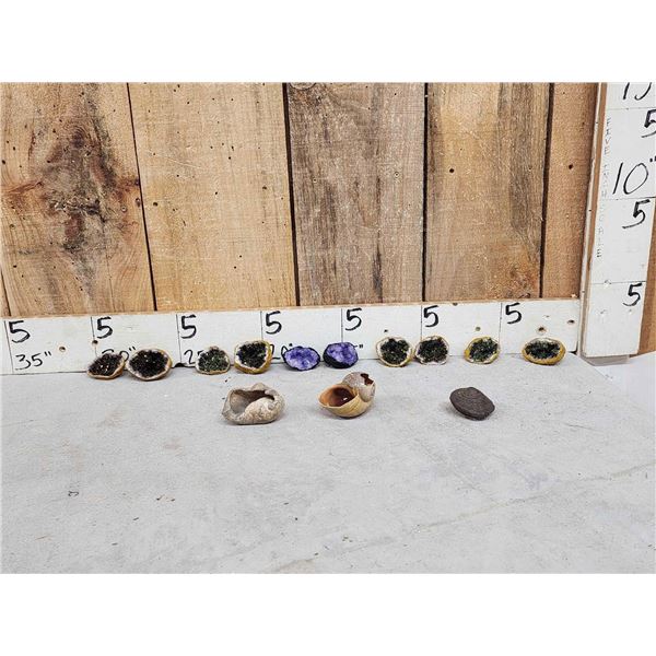 Group Of 5 Geodes Fossils Minerals