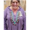 Image 1 : Gorgeous Navajo Squash Blossom Sterling Silver Bkack Bear Claw Necklace by Kenny Ray McNeilly Jr